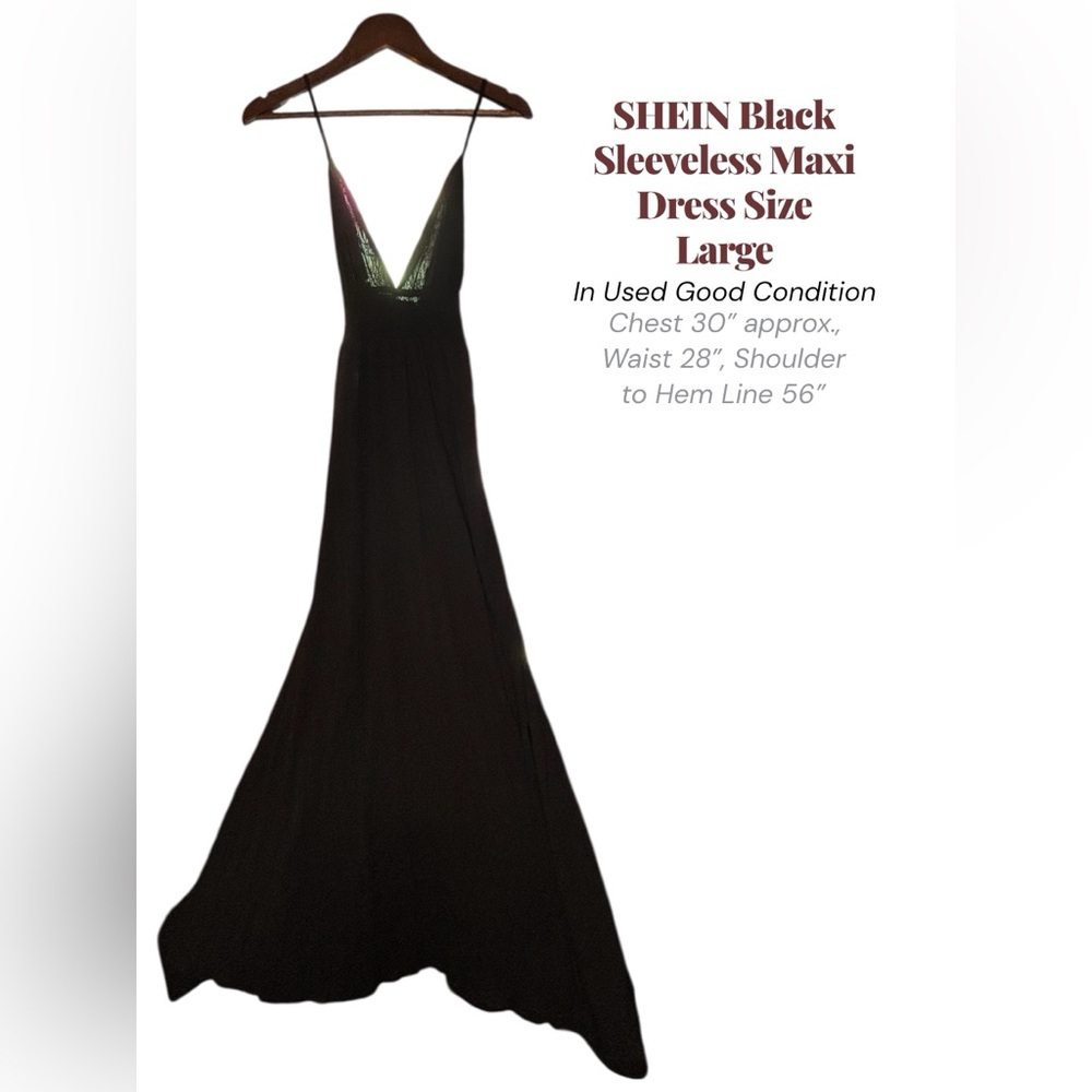 SHEIN Black Strappy Maxi Dress Size Large